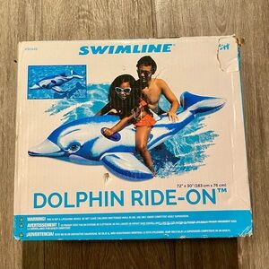 NEW Swimline Blue Dolphin Ride-On